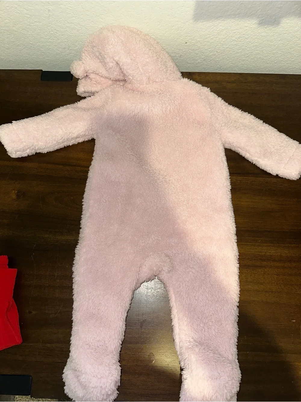 Old Navy Pink Plush Sherpa Footed One-Piece with Hood